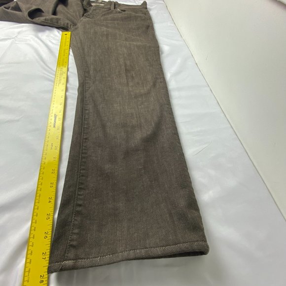 7 For All Mankind Jeans Mens 36x28 Button Fly Straight Brown Stretch Distressed - Picture 11 of 16